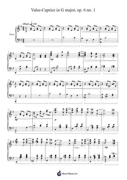 Valse-Caprice in G Major, Op. 6 No. 1 Sheet Music by Ian Lee-Arr.Jeamesgou