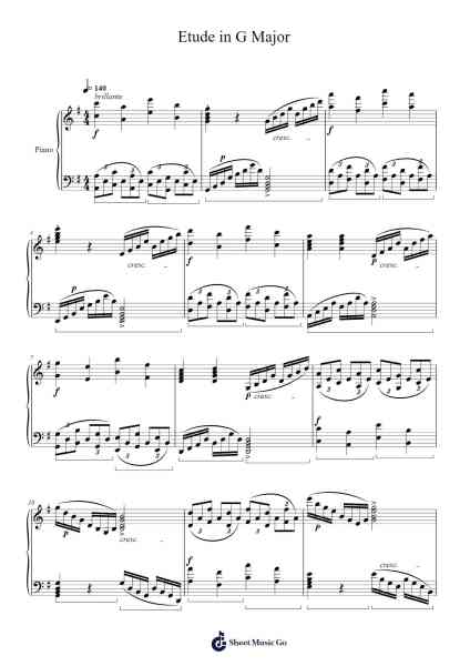 Etude in G Major Sheet Music by Brandon Nguyen-Arr.Childvian Petsibyl