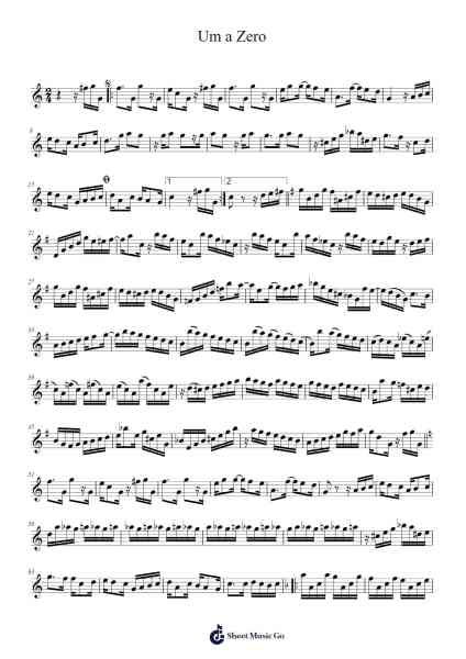 Um a Zero Sheet Music by Pixinguinha/Benedito Lacerda-Arr.Leostone Swinclaude