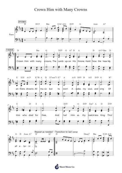 Crown Him with Many Crowns Sheet Music by George J. Elvey-Arr.Vithel
