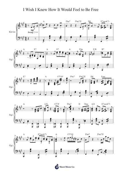 I Wish I Knew How It Would Feel to Be Free Sheet Music by Nina Simone-Arr.Loliz O'Conbach