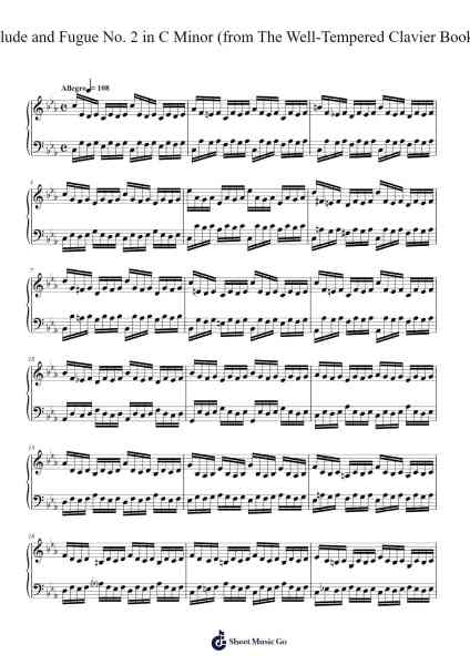 Prelude and Fugue in C Minor, BWV 847 Sheet Music by Johann Sebastian Bach-Arr.Lambken Bespag