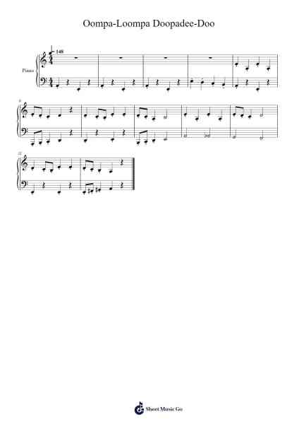 Oompa-Loompa Doopadee-Doo Sheet Music by Anthony Newley/Leslie Bricusse-Arr.Milllas