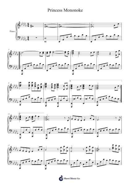 Princess Mononoke Sheet Music by Joe Hisaishi-Arr.Carlphrey
