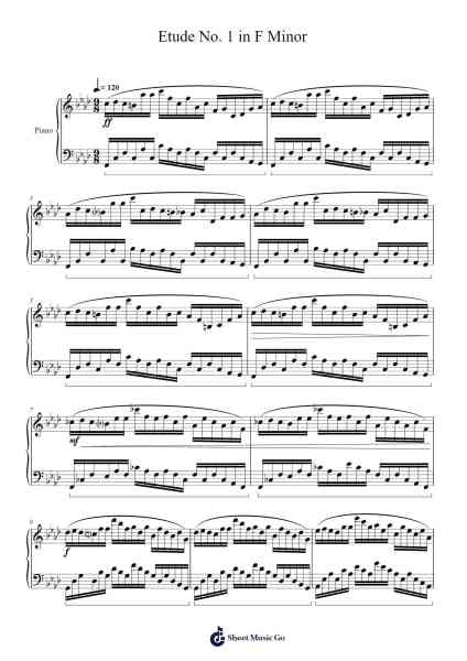 Etude No. 1 in F Minor Sheet Music by Cameron McCracken-Arr.Harjo