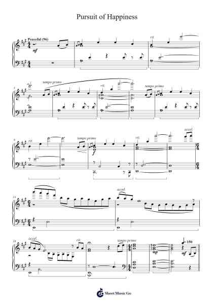 Pursuit of Happiness Sheet Music by Kid Cudi-Arr.Lamjane