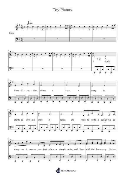 Toy Pianos Sheet Music by SharaX-Arr.Clepert