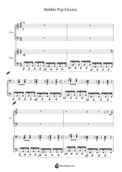 Bubble Pop Electric Sheet Music by Gwen Stefani-Arr.Alkerr Wolfclife