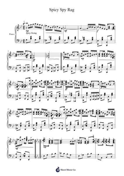 Spicy Spy Rag Sheet Music by Cameron Lee Simpson-Arr.Manlass