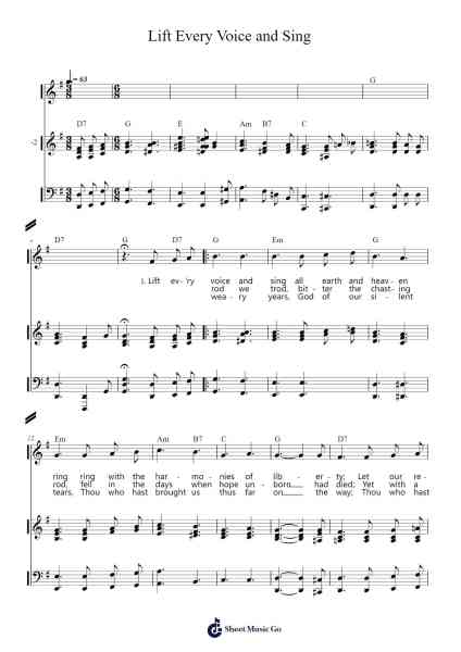 Lift Every Voice and Sing Sheet Music by J. Rosamond Johnson-Arr.Dwighthart Mickrold