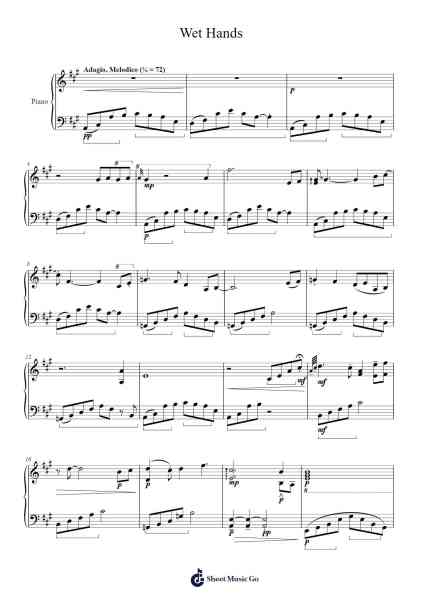 Wet Hands Sheet Music by C418-Arr.Nyroy Vebe