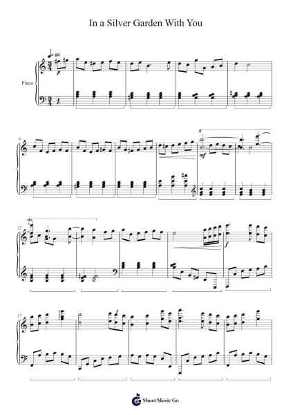 In a Silver Garden With You Sheet Music by Takeru Kanazaki/Yasuhisa Baba/Takafumi Wada/Shoh Murakami-Arr.Boycefax