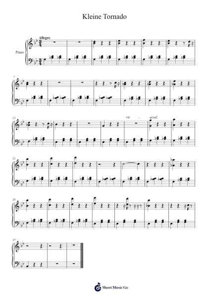 Kleine Tornado Sheet Music by Pommelien Thijs-Arr.Vinpeare