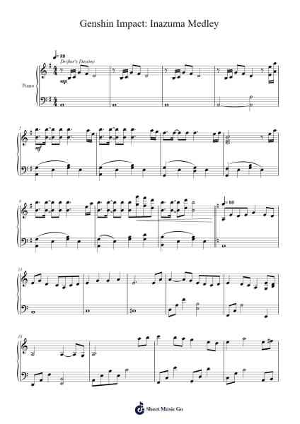 Genshin Impact: Inazuma Medley Sheet Music by ThieneePoo/HOYO-MiX-Arr.Lechloe