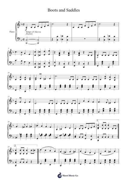 Boots and Saddles 乐谱由 Edwin F. Kendall - 编曲 Eglice