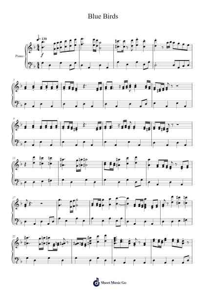 Blue Birds Sheet Music by Masami Yone-Arr.Sainsthea Flind