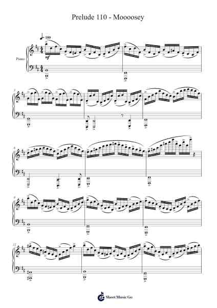 Prelude 110 Sheet Music by Moooosey-Arr.Iwilde