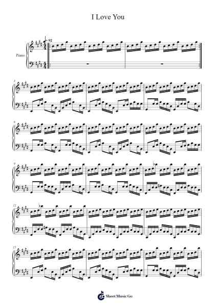 I Love You – Riopy Sheet Music by Riopy-Arr.Leron