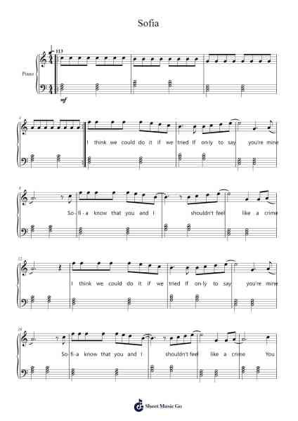 Sofia Sheet Music by Clairo-Arr.Priestvy