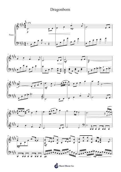 Dragonborn Sheet Music by Two Steps From Hell-Arr.Hulking Chilmund