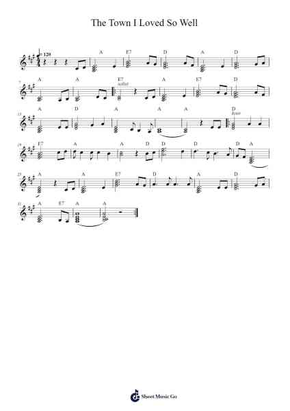 The Town I Loved So Well Sheet Music by Phil Coulter-Arr.Robva