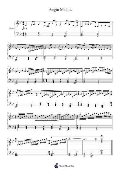 Angin Malam Sheet Music by Chrisye-Arr.Cofny