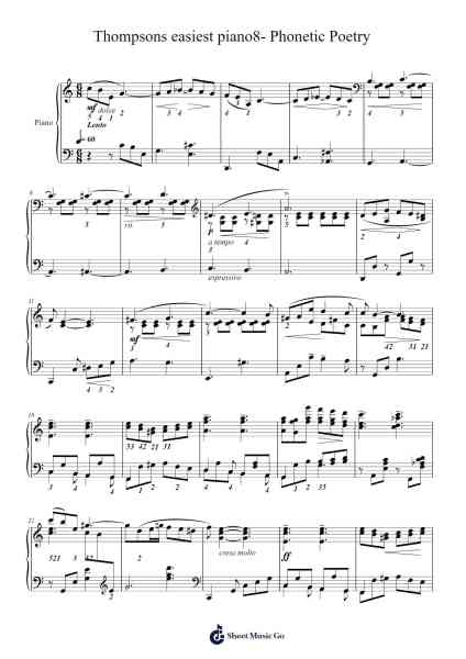 Thompsons easiest piano8- Phonetic Poetry Sheet Music by John Thompson-Arr.Morelard
