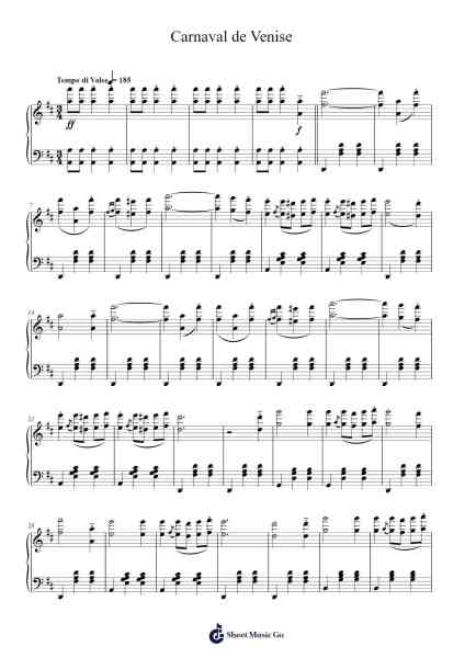 Carnaval de Venise Sheet Music by Johann Strauss Sr.-Arr.O'Conbrooke