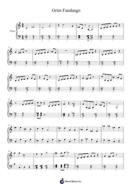 Grim Fandango Sheet Music by Peter McConnell-Arr.Leostone Swinclaude