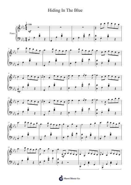 Hiding In The Blue Sheet Music by TheFatRat-Arr.Yorkkim