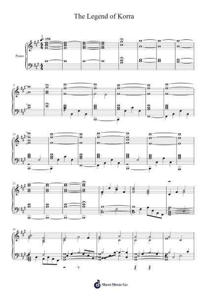 The Legend of Korra Sheet Music by Jeremy Zuckerman-Arr.Clylogg Brarie