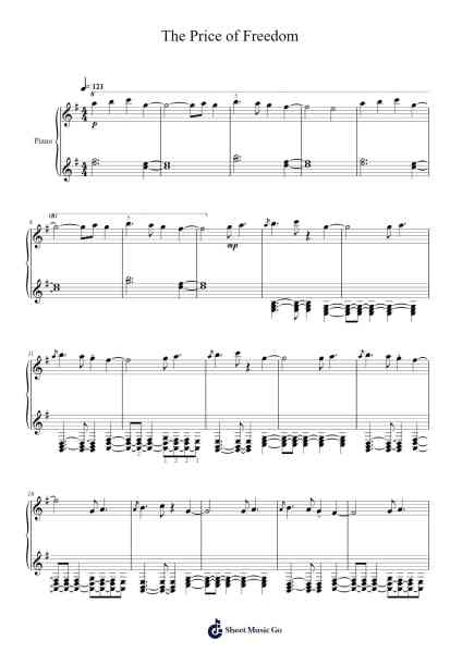 The Price of Freedom Sheet Music by Takeharu Ishimoto-Arr.Rayward