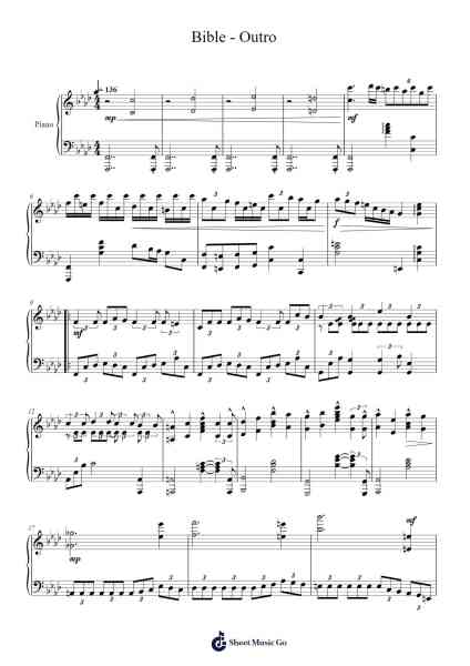 Bible - Outro Sheet Music by Yamato Kasai-Arr.Seac
