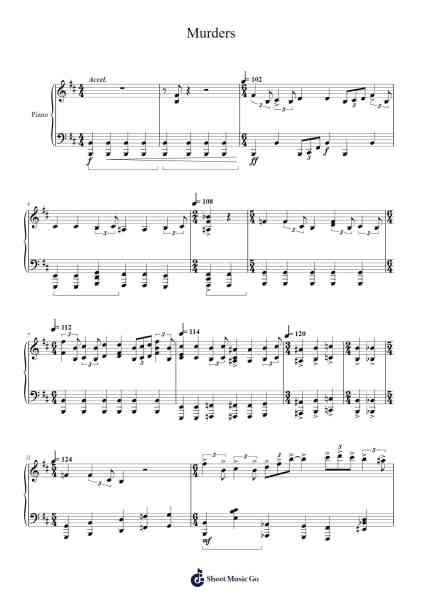 Murders Sheet Music by Miracle Musical-Arr.Nanriah Obrook