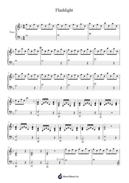 Flashlight Sheet Music by Kindra Peterson-Arr.Consclife Gosden