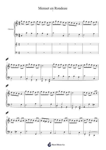 Menuet en Rondeau, RCT 4 Sheet Music by Jean-Philippe Rameau-Arr.Longbohm