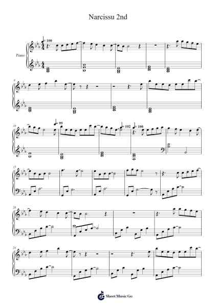 Narcissu 2nd Sheet Music by ステージ☆なな-Arr.Irbald Jouvier