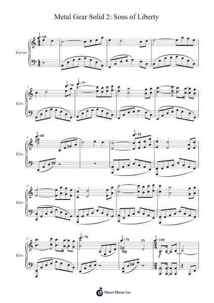 Metal Gear Solid 2: Sons of Liberty Sheet Music by Misc Computer Games-Arr.Beauze