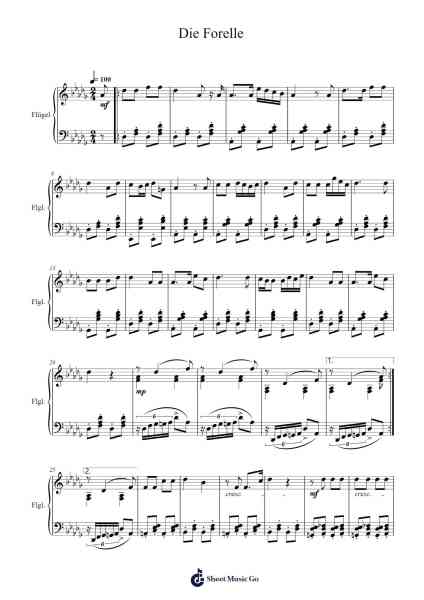 Die Forelle, D. 550 Sheet Music by Franz Schubert-Arr.Leron