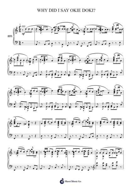 WHY DID I SAY OKIE DOKI? Sheet Music by The Stupendium-Arr.Janejill Mooca