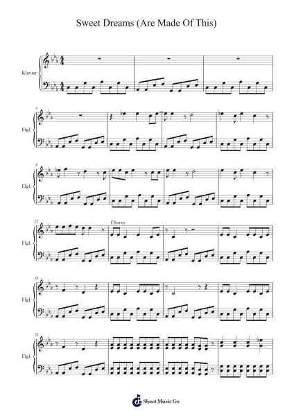 Sweet Dreams (Are Made of This) Notenblatt von Eurythmics-Arr.Jillcooke Murday