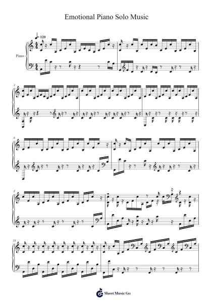 Emotional Piano Solo Music Sheet Music by Mattia Cupelli-Arr.Popthus