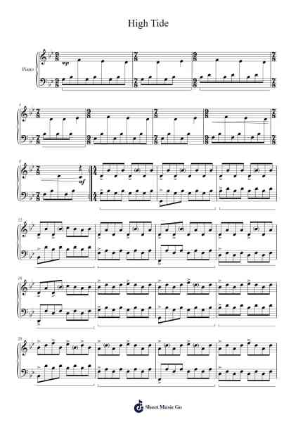 High Tide - Music for Piano Solo Sheet Music by Thug Giulio-Arr.Sailsharte Troypril
