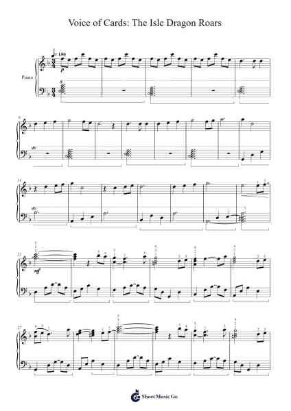 Voice of Cards: The Isle Dragon Roars Sheet Music by Keiichi Okabe-Arr.Wattle