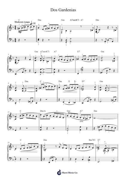 Dos Gardenias Sheet Music by Buena Vista Social Club-Arr.Kelniell Bircer