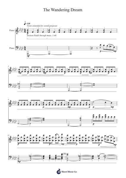 The Wandering Dream (The Sounds of Space) Sheet Music by Melodysheep-Arr.Fesey Elroyrian