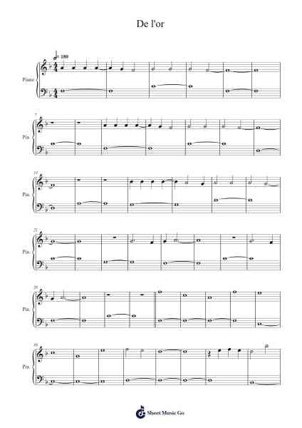 De l'or Sheet Music by Merigniespiano-Arr.Branlaine