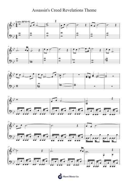 Assassin's Creed Revelations Theme Sheet Music by Lorne Balfe-Arr.Earwy
