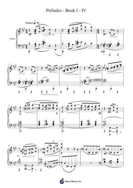 Préludes, Book I, L. 117: IV. Les sons et les parfums tournent dans l'air du soir Sheet Music by Claude Debussy-Arr.Mcdel Auriah