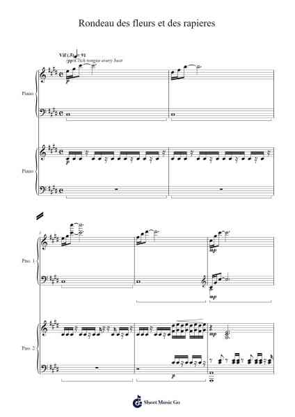 Rondeau des fleurs et des rapieres Sheet Music by HOYO-MiX-Arr.Duttdes Dawnpril